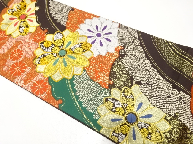 JAPANESE FUKURO OBI FOR FURISODE / WOVEN CLASSICAL PATTERN